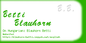 betti blauhorn business card